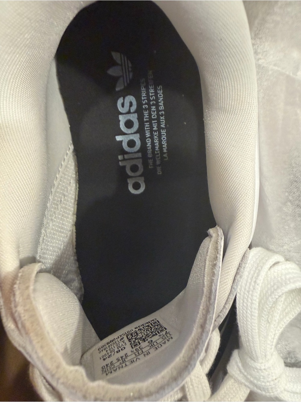 adidas White and Black Women's Sneakers with Gum Sole - Picture 5 of 6